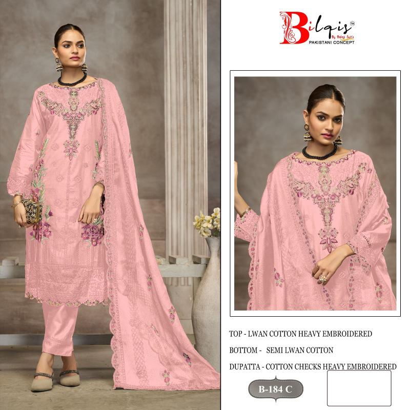 Bilqis B 184 A TO D Catalog pakistani collection suits