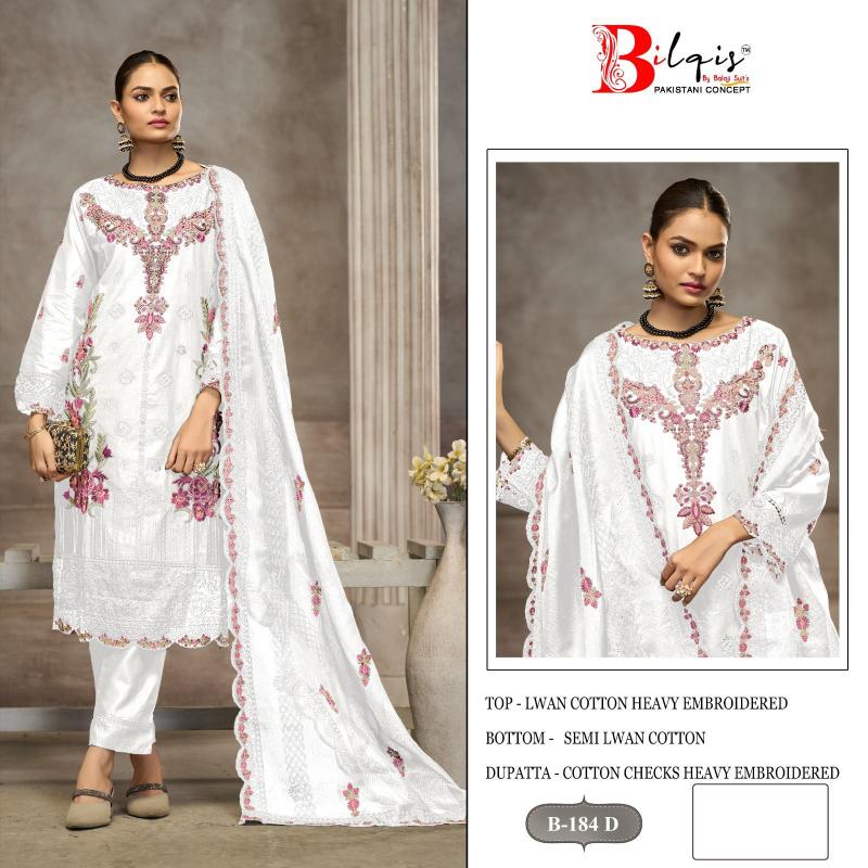 Bilqis B 184 A TO D Catalog pakistani collection suits