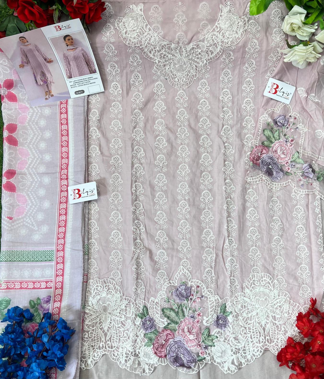 Bilqis B 185 A TO D Catalog pakistani designer suits pk