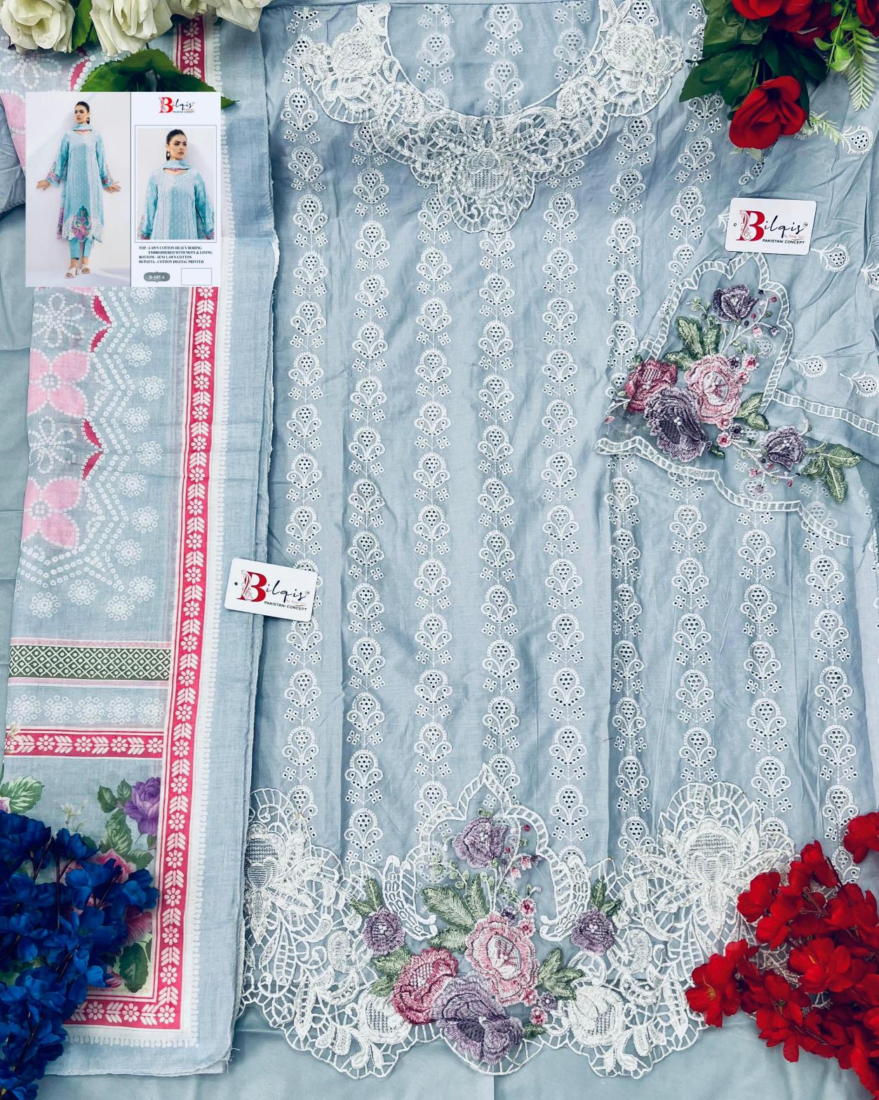 Bilqis B 185 A TO D Catalog pakistani designer suits pk