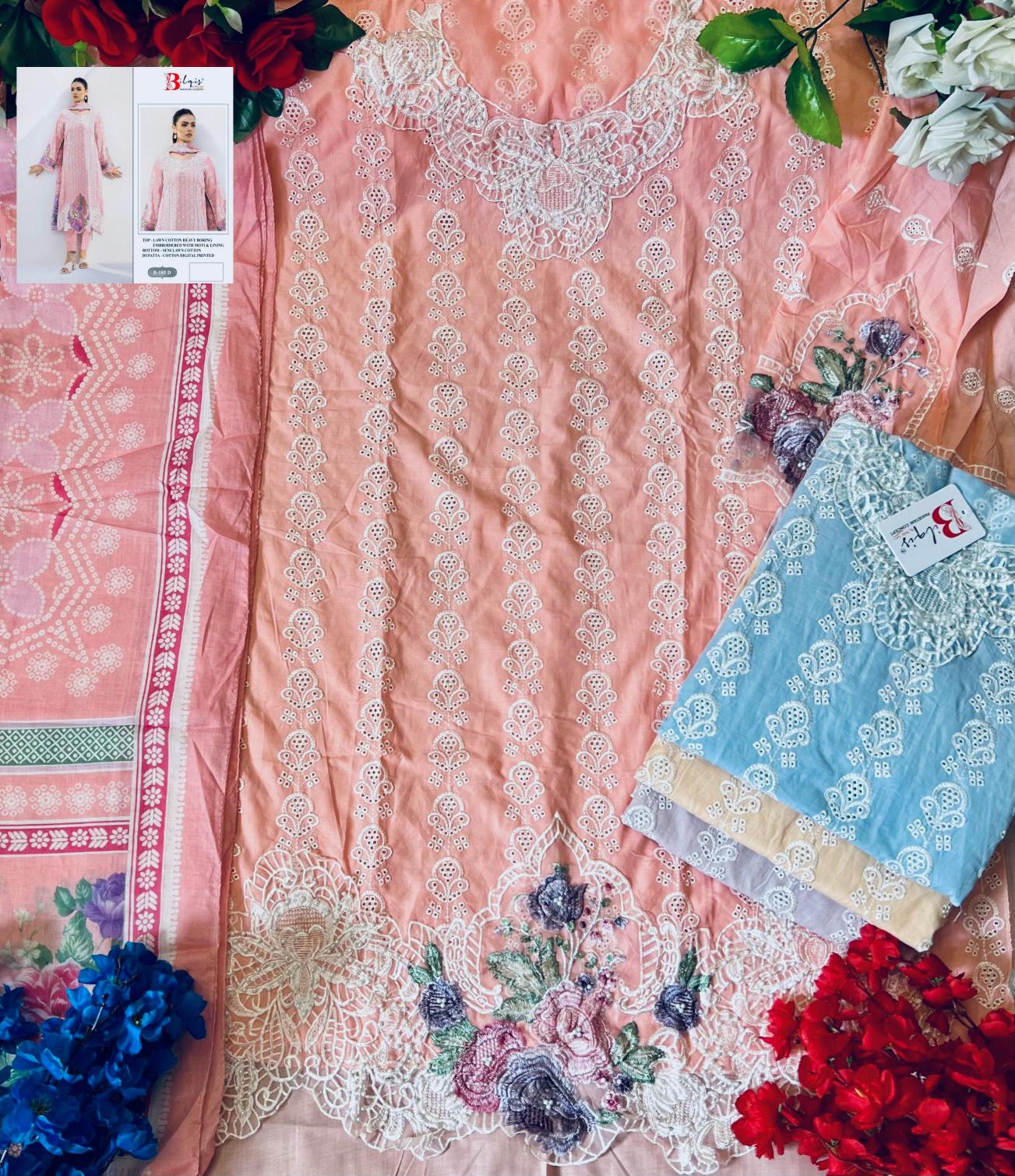 Bilqis B 185 A TO D Catalog pakistani designer suits pk