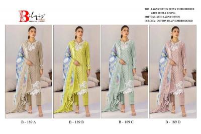 Bilqis B 189 Catalog pakistani designer lawn suits 2025