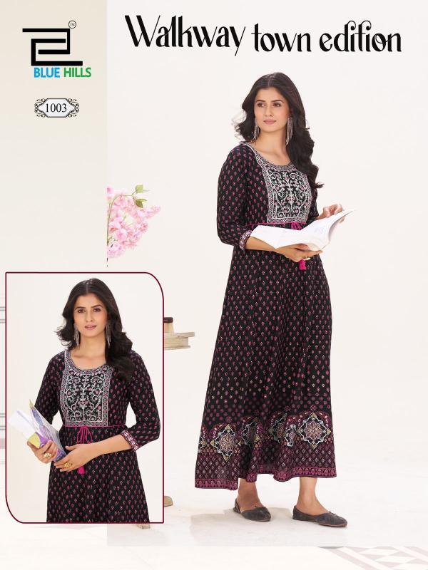 Blue Hills Walkway Town Edition catalog rayon kurti manufacturers in jaipur