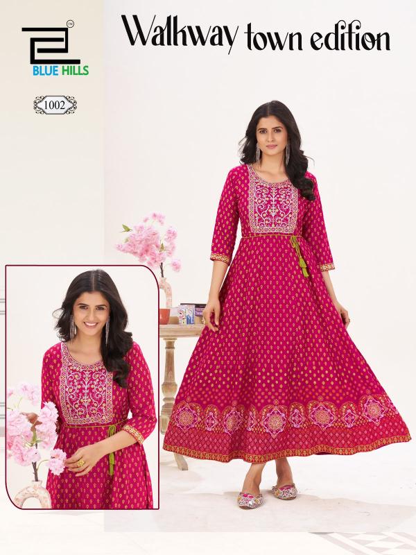 Blue Hills Walkway Town Edition catalog rayon kurti manufacturers in jaipur