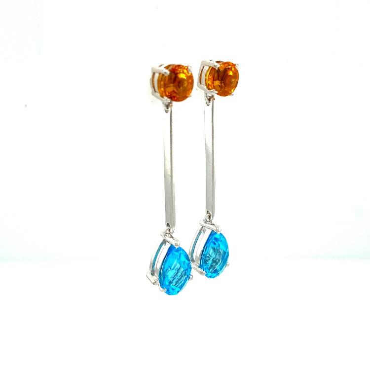 Blue Topaz Earring in 925 Sterling Silver KST 52287 silver jewellery design