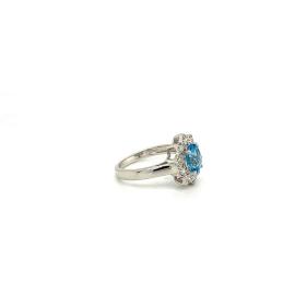 Blue Topaz Ring in 925 Sterling Silver - KSR 10692 catalog silver ring design for women