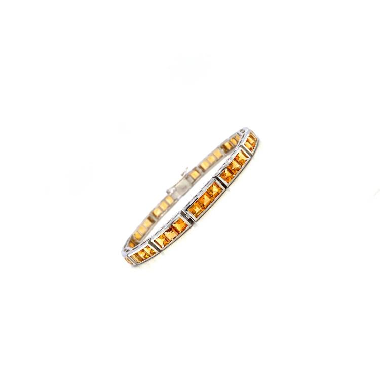 Citrine Bracelet in 925 Sterling Silver - KSD 49555 Catalog silver bracelet for women design