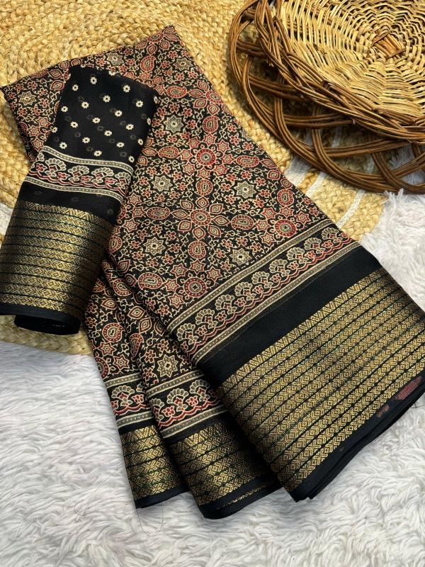 Dazira Ajrakh Gold catalog surat sarees whoiesale in chennai