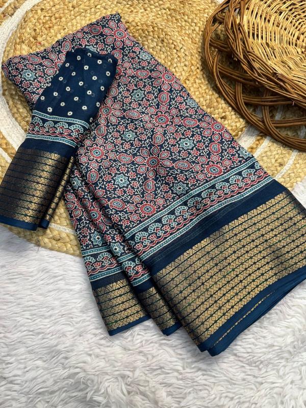Dazira Ajrakh Gold catalog surat sarees whoiesale in chennai