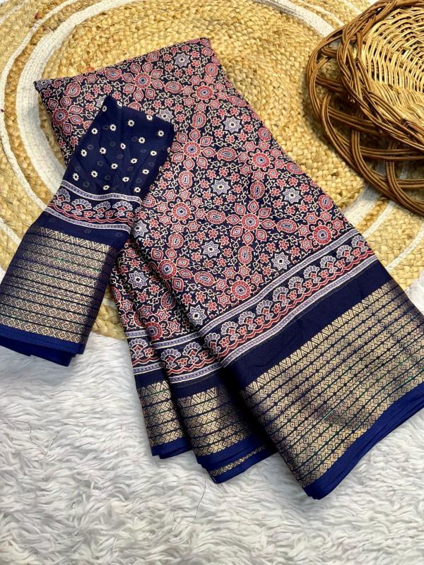 Dazira Ajrakh Gold catalog surat sarees whoiesale in chennai