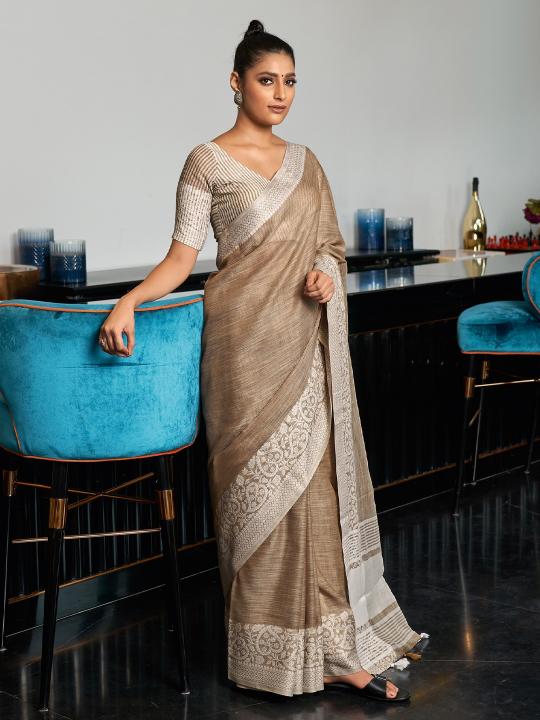 Dazira Linen Looms catalog latest saree trend in surat