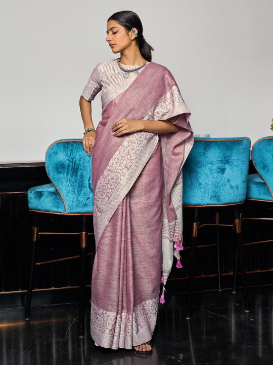 Dazira Linen Looms catalog latest saree trend in surat
