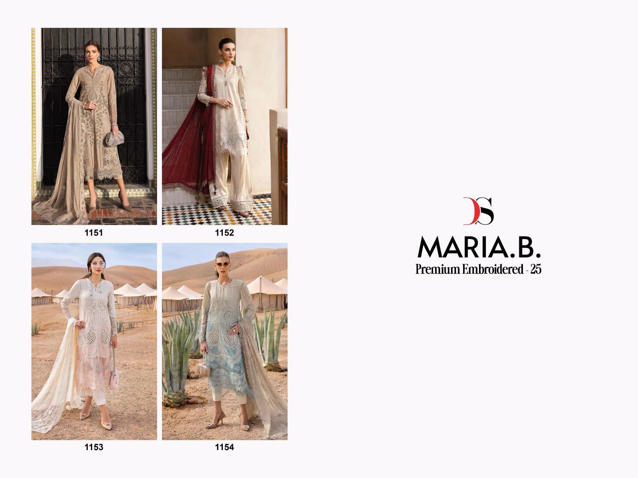 Deepsy Maria B Premium Embroidered 25 Catalog Cotton Duppatta pakistani wedding suits for brides