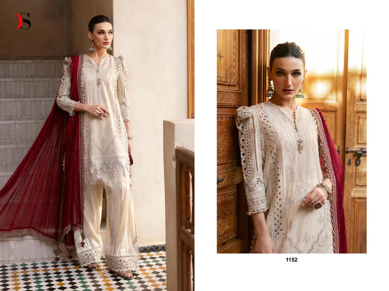 Deepsy Maria B Premium Embroidered 25 Catalog Cotton Duppatta pakistani wedding suits for brides