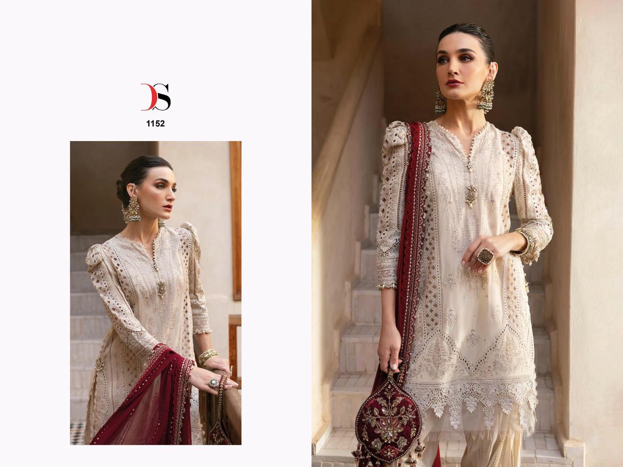 Deepsy Maria B Premium Embroidered 25 Catalog Cotton Duppatta pakistani wedding suits for brides
