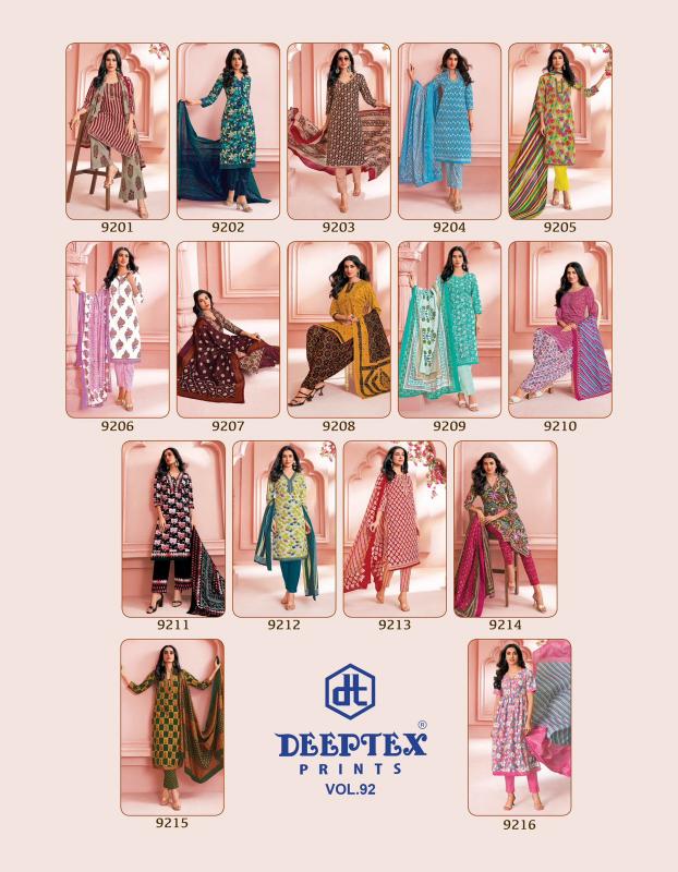 Deeptex Miss India Vol-92 – Dress Material - Wholesale Catalog