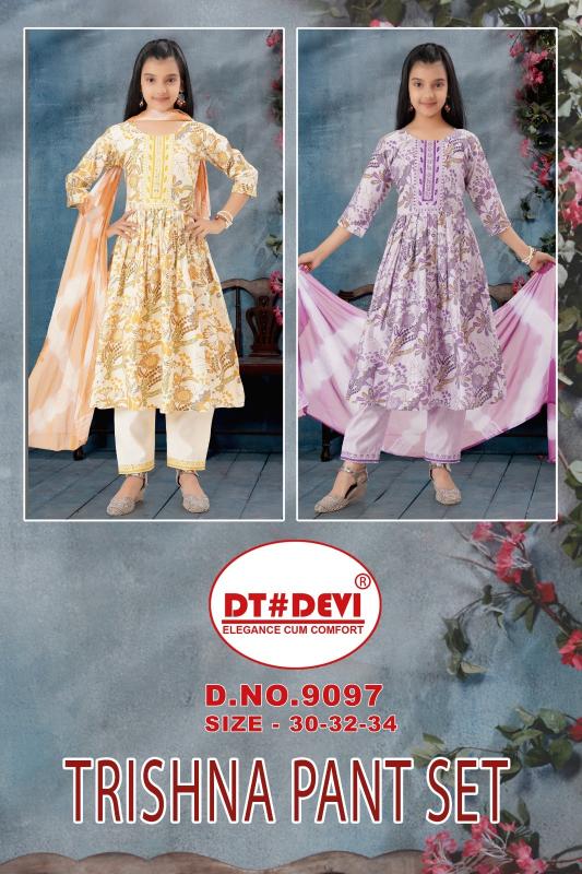 Dt Devi Trishna Pant Set 9097 catalog kid girl party wear dresses wholesale