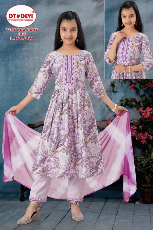 Dt Devi Trishna Pant Set 9097 catalog kid girl party wear dresses wholesale