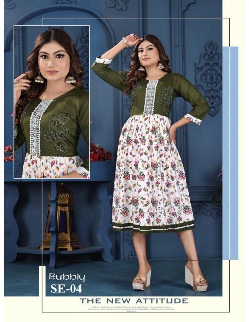 FT Bubbly catalog branded kurtis in india