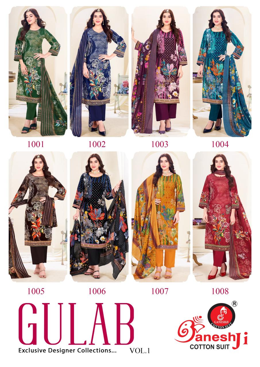 Ganeshji Gulab Vol-01 - Dress Material  - Wholesale Catalog