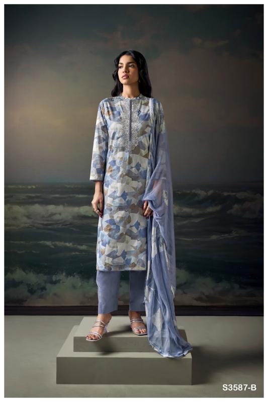 Ganga Aarvika 3587 catalog wholesale unstitched salwar kameez suppliers