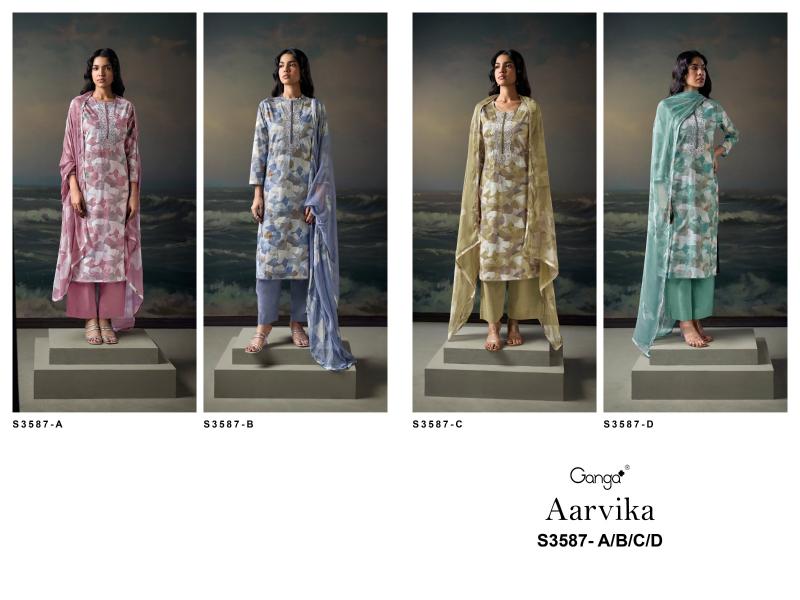 Ganga Aarvika 3587 catalog wholesale unstitched salwar kameez suppliers