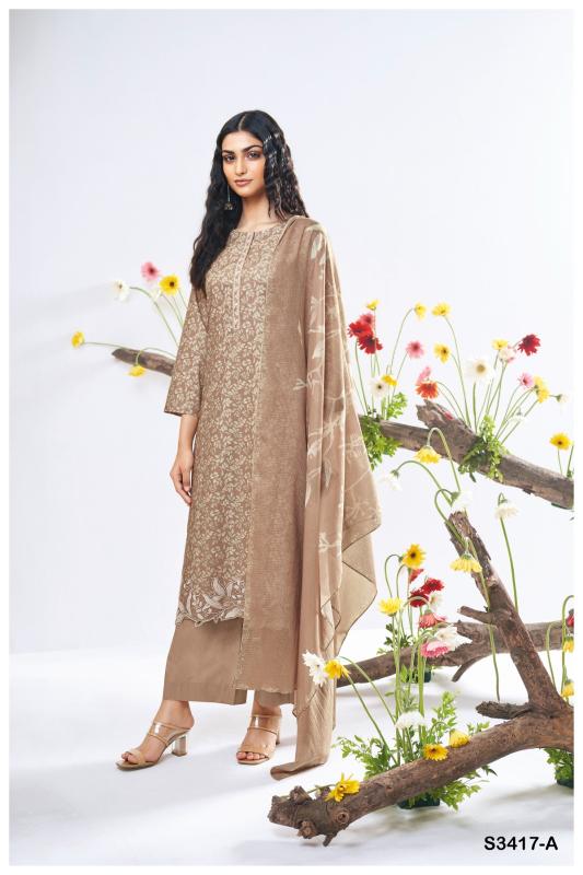 Ganga Bhavleen 3417 catalog unstitched heavy salwar kameez in jaipur wholesale with price