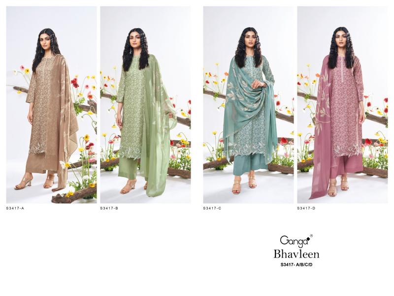 Ganga Bhavleen 3417 catalog unstitched heavy salwar kameez in jaipur wholesale with price