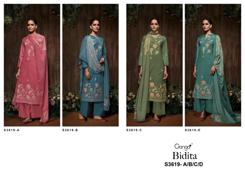 Ganga Bidita 3619 catalog traditional salwar kameez wholesale