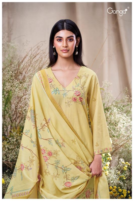 Ganga Calina 3551 catalog wholesale unstitched salwar kameez material