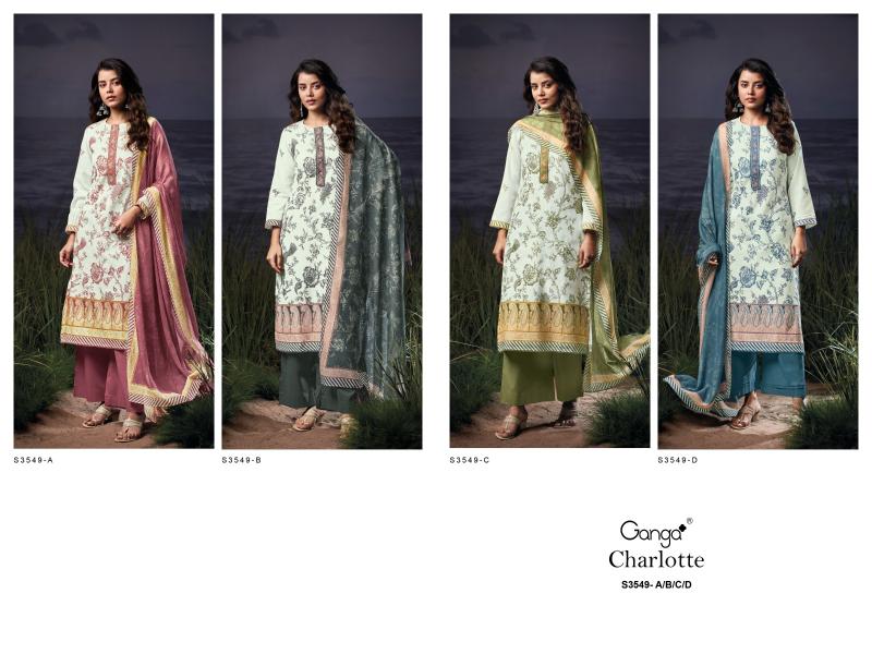 Ganga Charlotte 3549 catalog unstitched salwar kameez wholesale pakistan