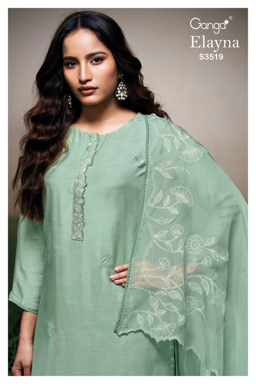 Ganga Elayna 3519 catalog wholesalers for salwar kameez in mumbai