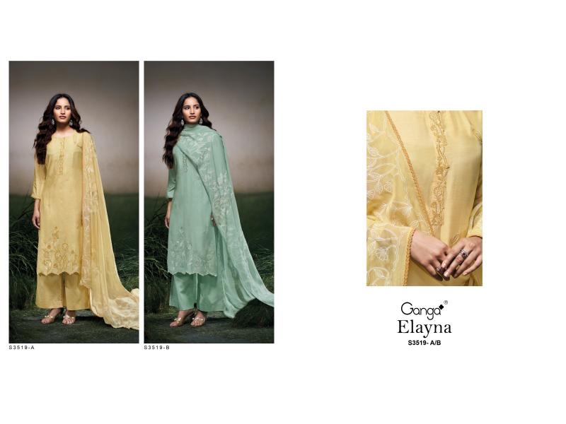 Ganga Elayna 3519 catalog wholesalers for salwar kameez in mumbai