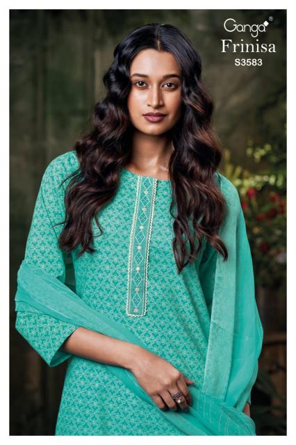 Ganga Frinisa 3583 catalog surat dress materials wholesalers in chennai