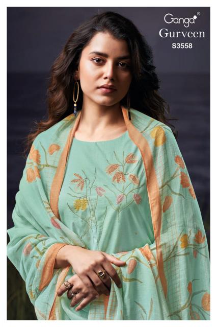 Ganga Gurveen 3558 catalog unstitched salwar kameez wholesalers in mumbai