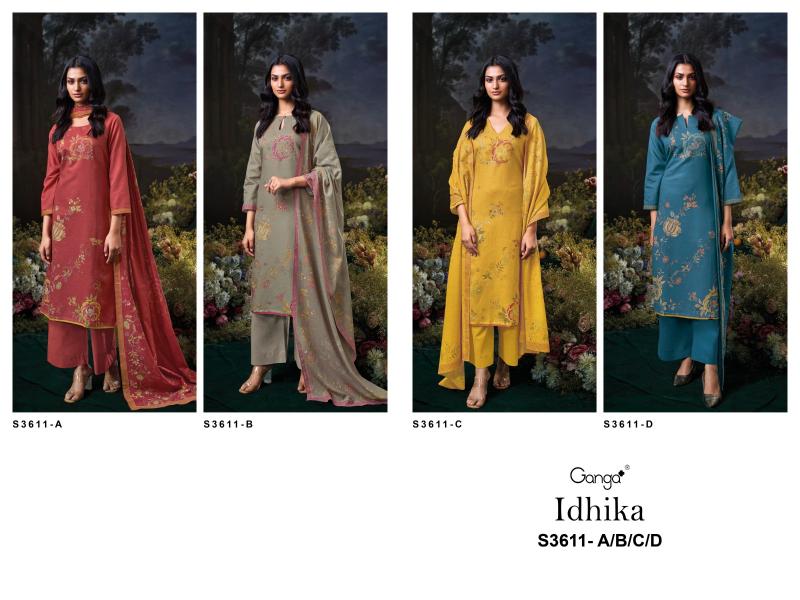 Ganga Idhika 3611 catalog wholesale dealers of salwar kameez in mumbai