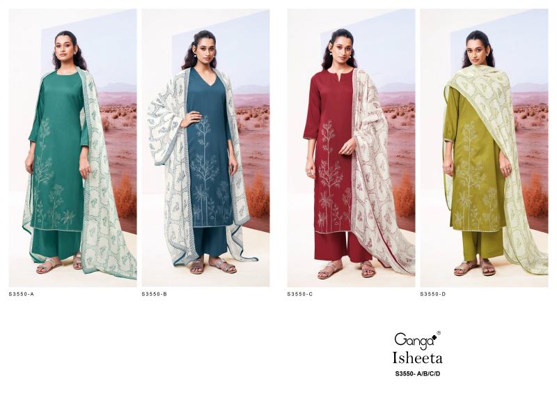 Ganga Isheeta 3550 catalog salwar kameez surat wholesale