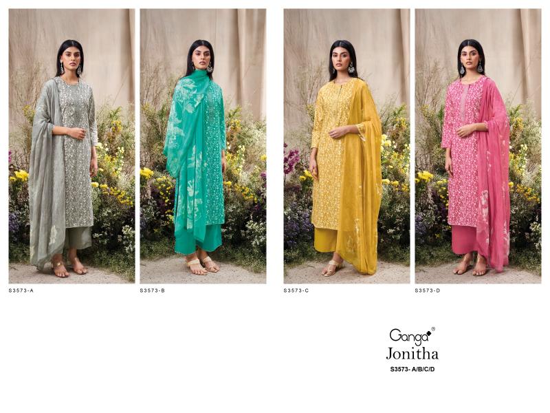 Ganga Jonitha 3573 catalog wholesale salwar kameez online shopping
