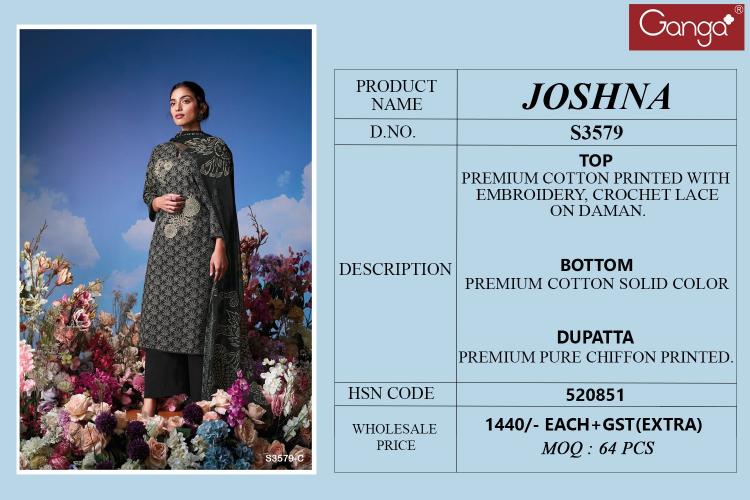 Ganga Joshna 3579 catalog wholesale salwar kameez catalog