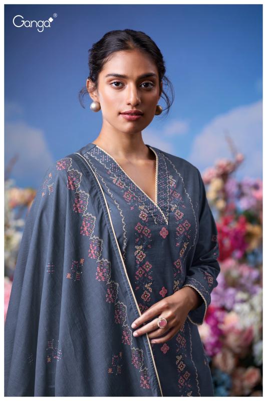Ganga Lily 3610 catalog aari work salwar kameez wholesale