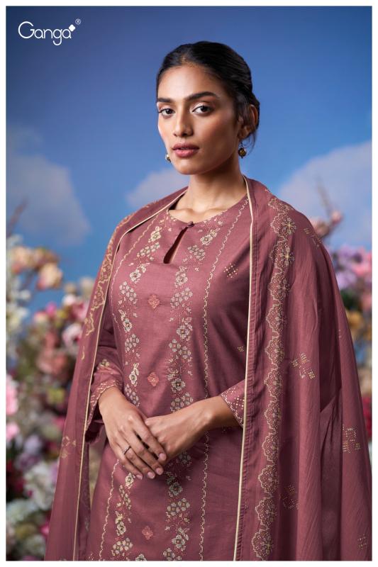 Ganga Lily 3610 catalog aari work salwar kameez wholesale