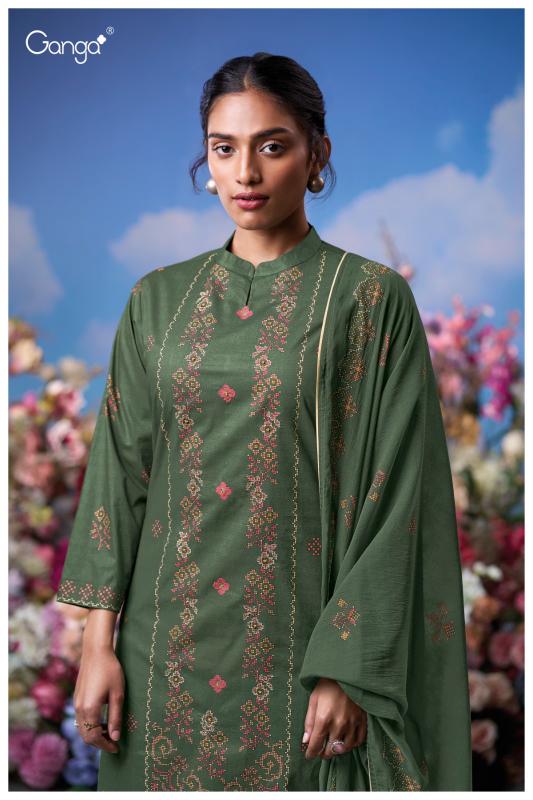 Ganga Lily 3610 catalog aari work salwar kameez wholesale