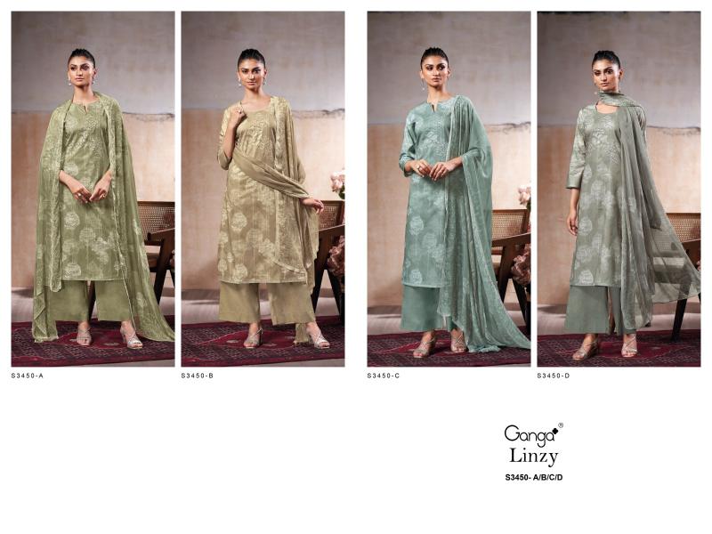 Ganga Linzy 3450 catalog salwar kameez wholesale ahmedabad