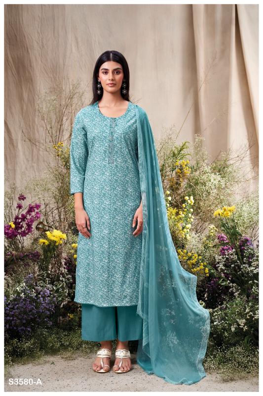Ganga Manvika 3580 catalog unstitched salwar kameez wholesale market in delhi