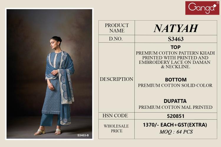 Ganga Natyah 3463 catalog cheap salwar kameez wholesale