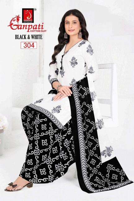 Ganpati Black & White Vol-03 – Dress Material - Wholesale Catalog