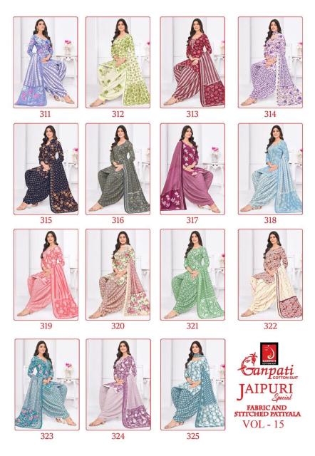 Ganpati Jaipuri Special Patiyala Vol-15 - Dress Material  - Wholesale Catalog