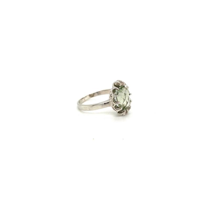 Green Amethyst Ring in 925 Sterling Silver KSR 13038 silver jewellery vijayawada