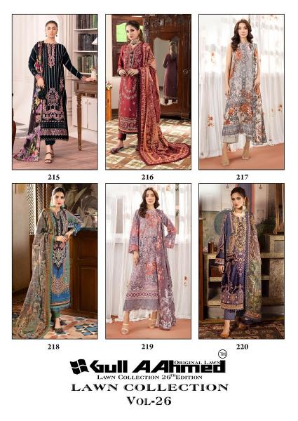 Gull Aahmed Lawn Vol-26 – Karachi Readymade Kurti Pant With Dupatta - Wholesale Catalog