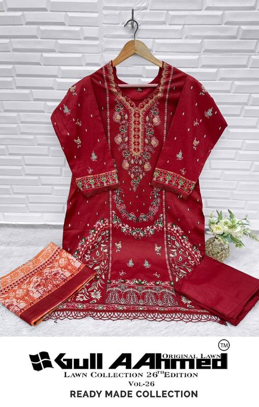 Gull Aahmed Lawn Vol-26 – Karachi Readymade Kurti Pant With Dupatta - Wholesale Catalog
